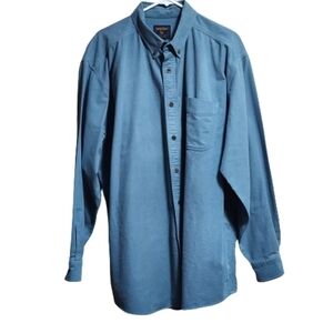 Woolrich button-down long sleeves shirt color blue size extra large